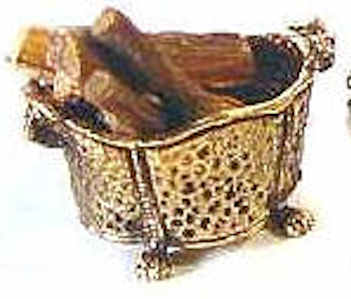 Fireplace log holder - ramshead design (image for) Fireplace log holder - ramshead design