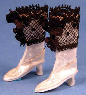 (image for) High button shoes - white/black trim
