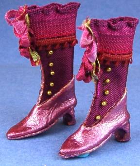 (image for) High button shoes - burgundy