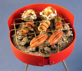 Barbecue grill filled