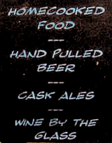 Pub bar menu