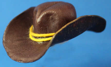 Cowboy hat - leather with yellow band - Click Image to Close
