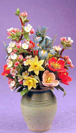 Flower arrangement - apple blossoms and others - Click Image to Close