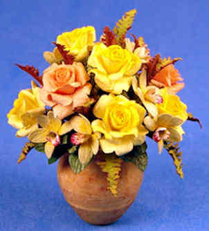 Tea roses, cymbidium orchids & ferns - Click Image to Close