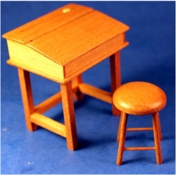 Child's desk and stool