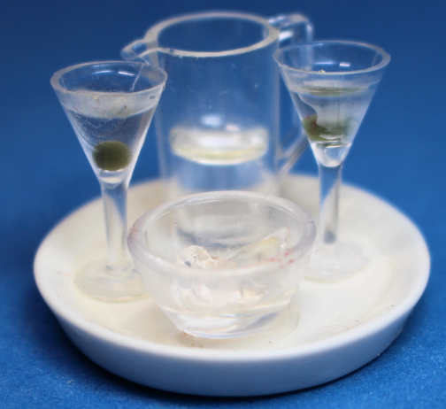 Martini tray with bowl of ice