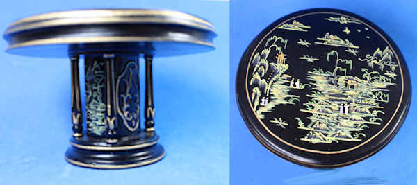 (image for) Dining or center table - black chinoiserie