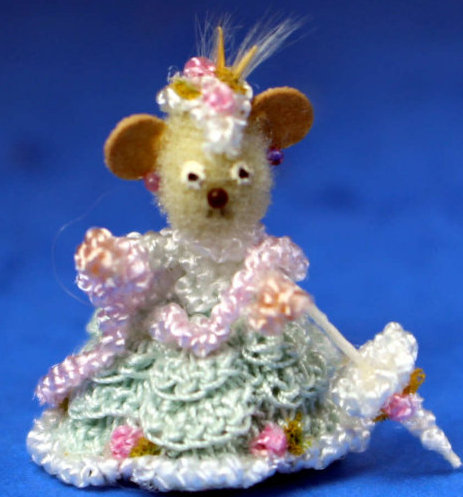 Teddy with crocheted dress - Click Image to Close