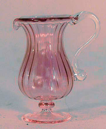 (image for) Pitcher ribbed cranberry