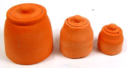 Storage jars - clay set of 3