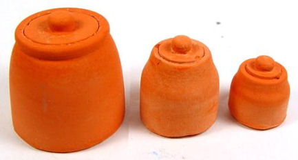 (image for) Storage jars - clay set of 3