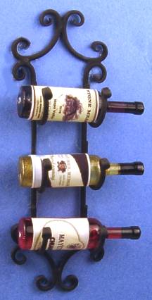 Hanging wine rack & wine - Click Image to Close