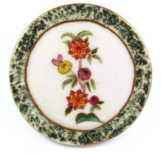 (image for) Tray - rose encrusted Chinese enamel