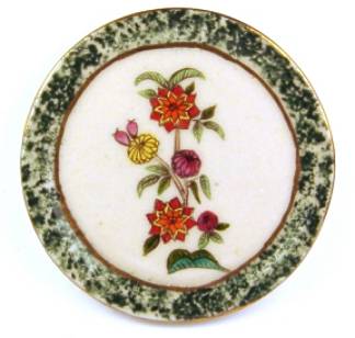 Tray - rose encrusted Chinese enamel