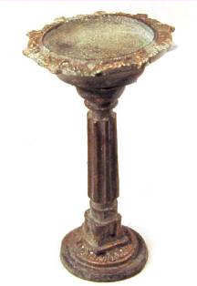 (image for) Bird bath - aged gray metal
