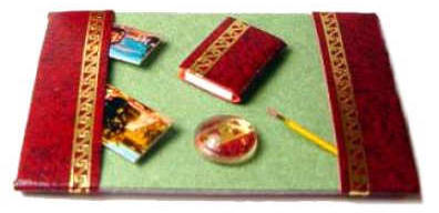 (image for) Blottter & accessories - burgundy