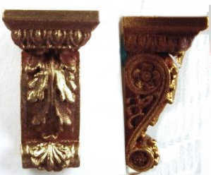 Wall bracket - gold - set of 2 - Click Image to Close