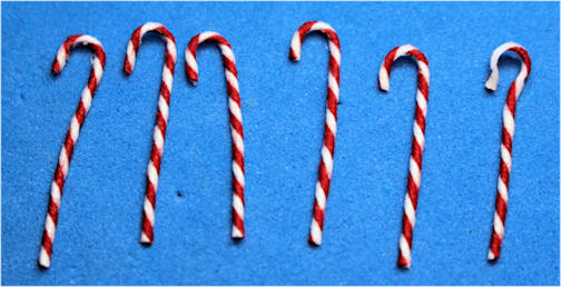 Candy canes - bendable - set of 6 - Click Image to Close