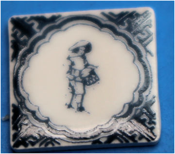 Ceramic tile - boy with drum by Tiny Ceramics - Click Image to Close