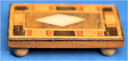 (image for) Footed tray - inlaid wood, mother of pearl insert
