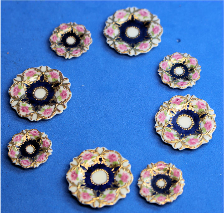 (image for) Dinner service for 4 - Cobalt rose design
