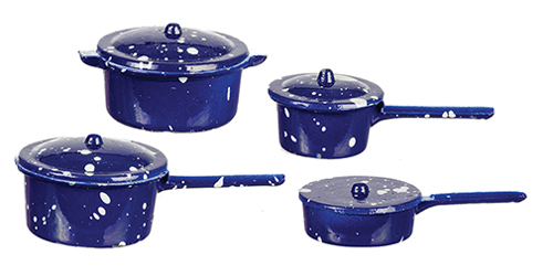 Splatterware pots and pans set - Click Image to Close