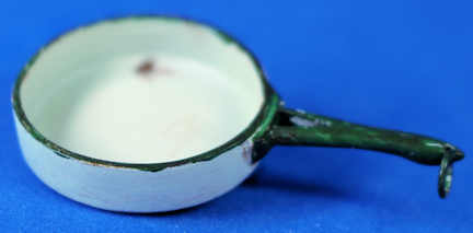(image for) Grungy skillet - very, very pale green - large