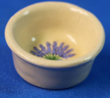 Bowl - pottery - lavender plant in urn in center (image for) Bowl - pottery - lavender plant in urn in center