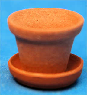 Flower pot & saucer - terra cotta