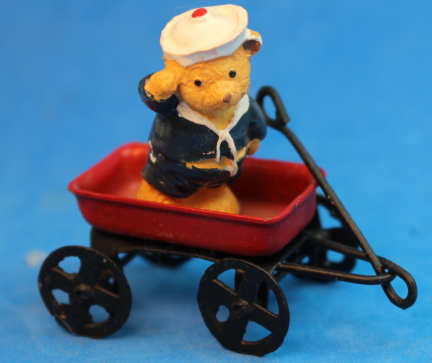 Wagon and sailor teddy bear - Click Image to Close