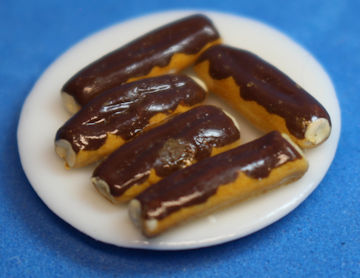 Eclairs on plate