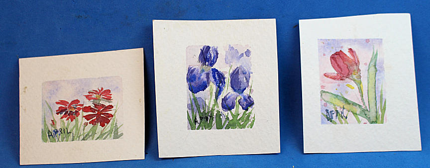 Watercolor paintings - set of 3