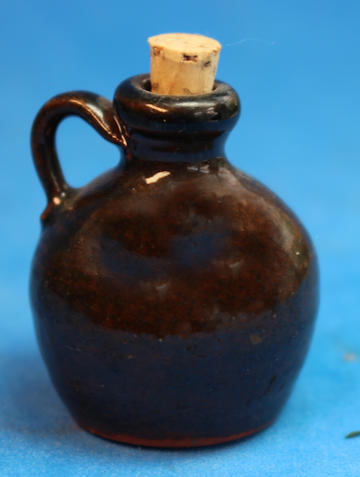 Whiskey/cider jug - brown with stopper