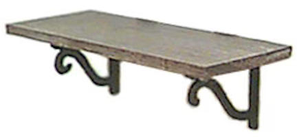 (image for) Shelf with brackets - cherry