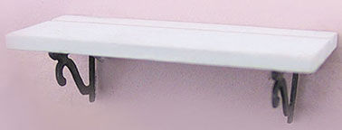 (image for) Shelf with brackets - white