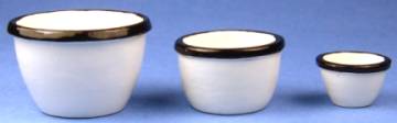 Mixing bowl set - white enamel