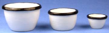 (image for) Mixing bowl set - white enamel