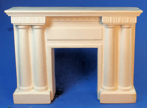 (image for) Fireplace - Victorian columned - white