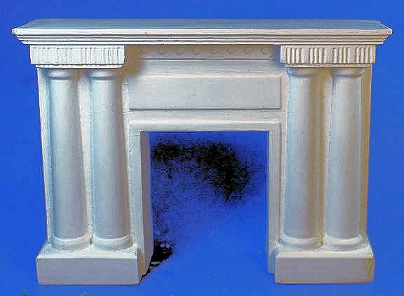 Fireplace - Victorian columned - white (image for) Fireplace - Victorian columned - white