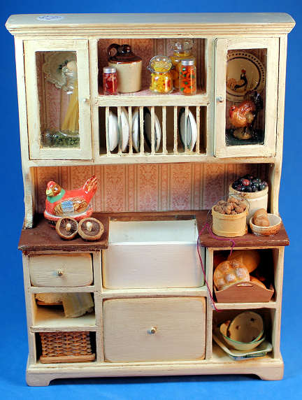 Filled kitchen hutch