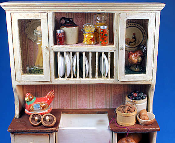 Filled kitchen hutch