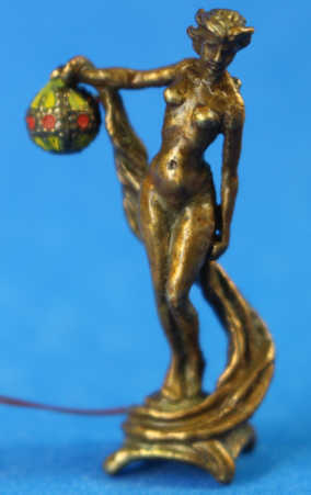 (image for) Lady - bronze, lighted citrine crystal globe