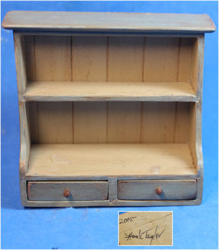 (image for) Wall shelf - distressed olive by Hank Taylor