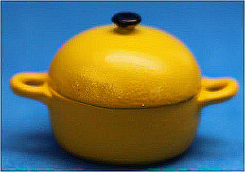 (image for) Cooking pot - round - smooth lid- yellow