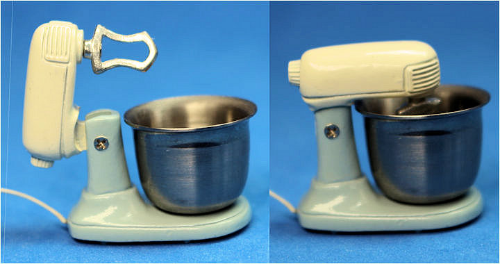 Electric mixer small- white/blue - Click Image to Close