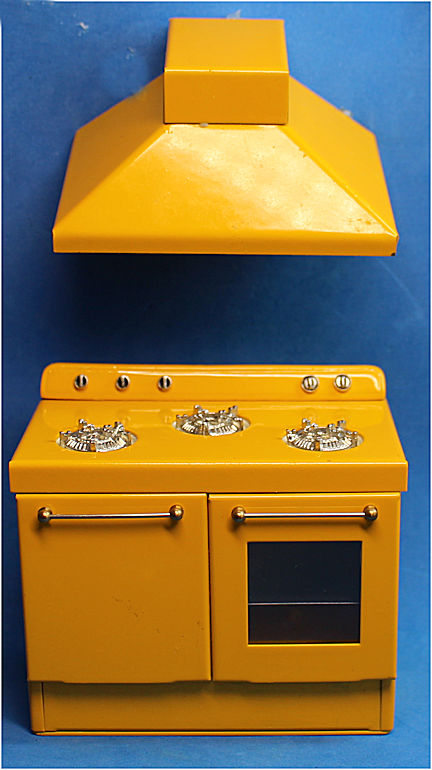 Kitchen stove with hood - yellow