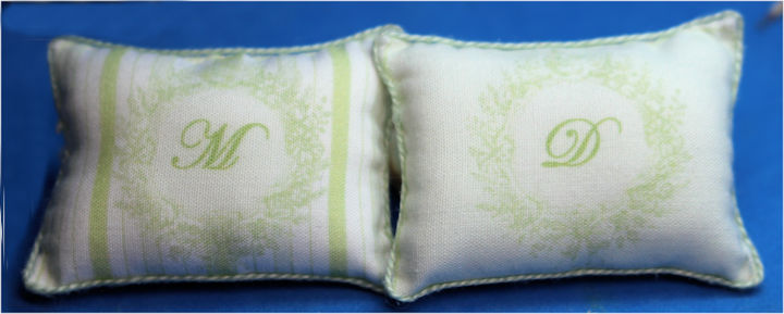 Set of monogrammed pillows