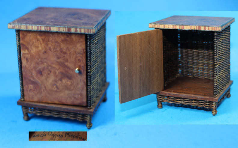 (image for) Wicker and wood side table