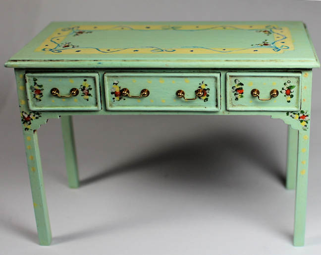 Lady's desk/dressing table & chair painted 395.00 S P Miniatures