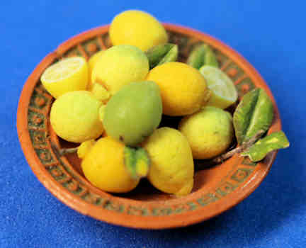 (image for) Lemons in terra cotta bowl